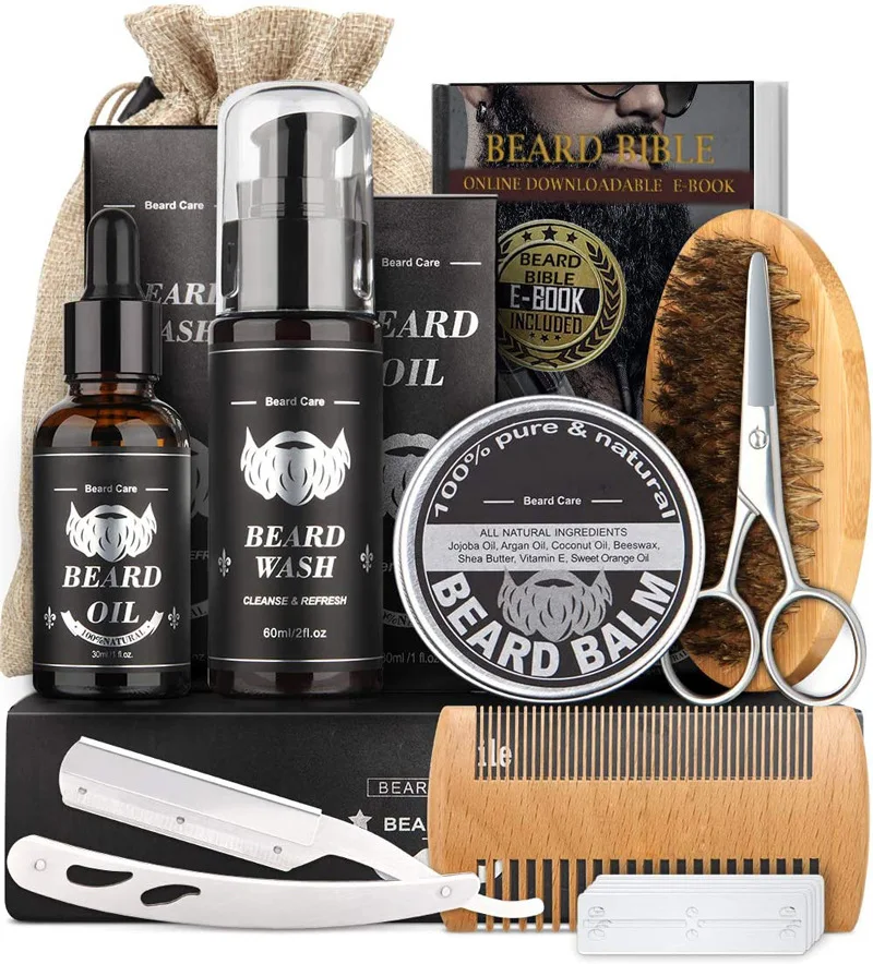 Men's Hair Care Products Custom Private Label Beard Gift Set Male Grooming  Tools Bag Beard Growth Oil Kit - Buy Beard Growth Kit,Beard Oil,Beard  Growth Oil Product on 
