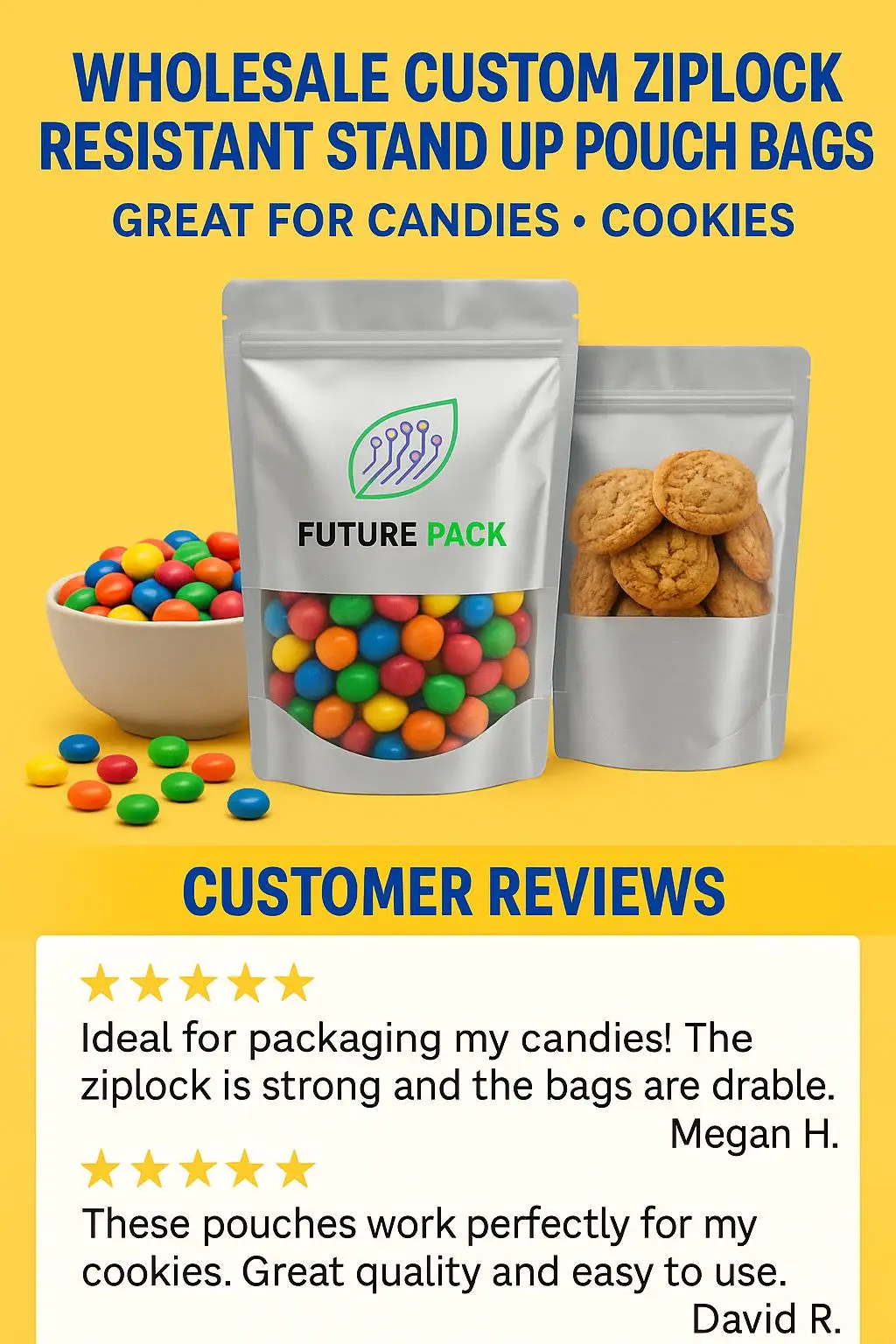 Custom Printed Food-Grade Child-Resistant Stand-Up Pouch for Gummy and Edible Packaging - detail 12
