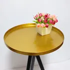 Table Creative Living Room Modern Metal Tripod Golden Round Coffee Table Luxury