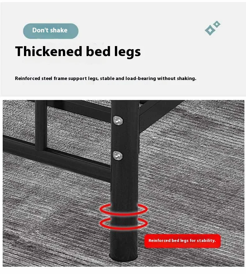 product european simple 15m single bed wrought iron bed 18m double bed modern thickened reinforced iron frame bed-3