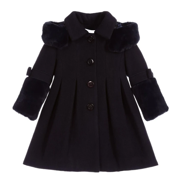 Sample customize acceptable kids clothing black color warm winter clothes comfortable babys coat with hoodie