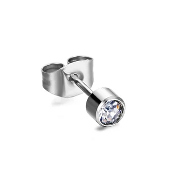 Wholesale Stainless Steel Simple Piercing Earrings Fashion Men And Women Hip Hop Diamond Earrings Small Jewelry