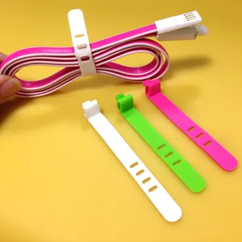 Colorful Cable Tie Tag Strap Reusable Adjustable Silicone Strap Multi-purpose Cable Tie