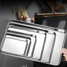 Rectangular Food Tray 430 Stainless Steel Rectangular Hotel Buffet Barbecue Serving Food Tray