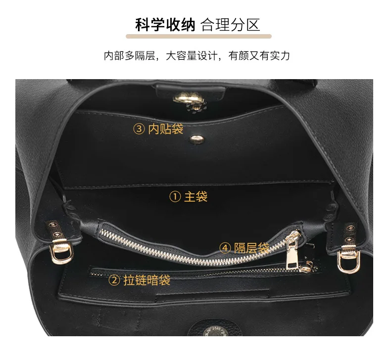 New Women's Bags Wholesale Fashion Pu Leather Lady Tote Bags Large Capacity Beige Messenger Handbags