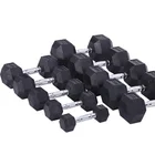Gym 2021 Hot Sale Gym Exercise Hammer Strength Custom Hex Rubber Dumbbell