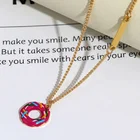 Simple And Cute Donut Necklace Ring Set Combination For Women