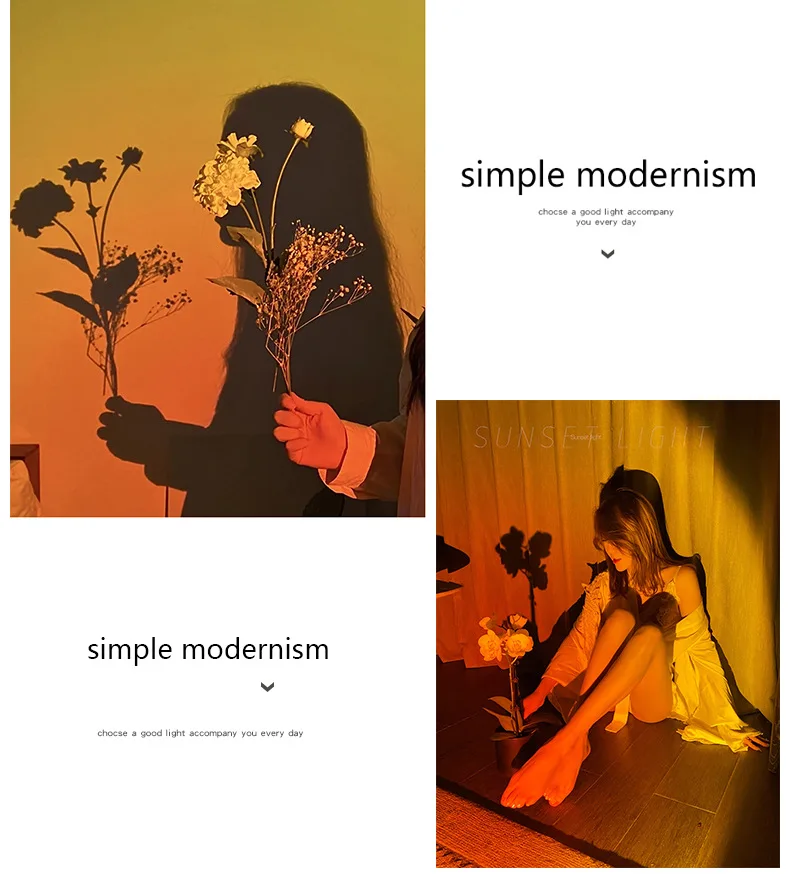 Indoor ABS DC 5V Usb Living Room Kids Boys Sunset Rainbow Projector Night Lamps