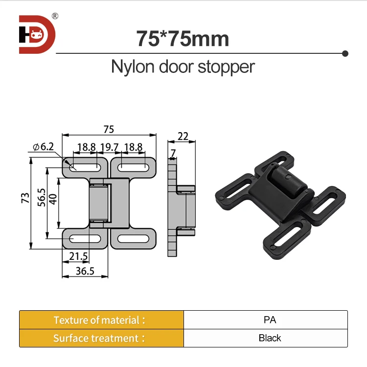 Aluminum Profile Accessories Double Headed butterfly Shaped Nylon Door Collision butterfly Shaped Door Stopper manufacture