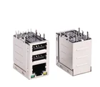 RJ45 8P8C Female To USB 3.0 Dual Port Stacked CAT 5 USB Port With 10/100/1000 Base-t Transformer