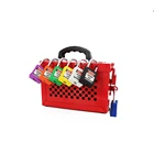 Locks Key Padlock Safety Lockout Red Group Loto 13 Locks Safety Steel Lockout Tagout Box For Master Key Padlock