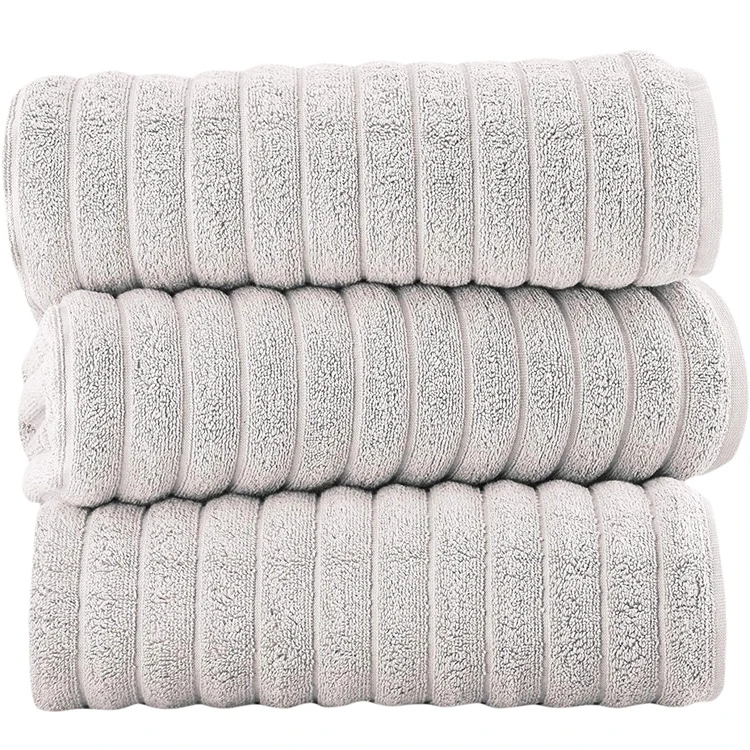 cotton jacquard stripe bath towel large size spa hotel towels thick ribbed towel