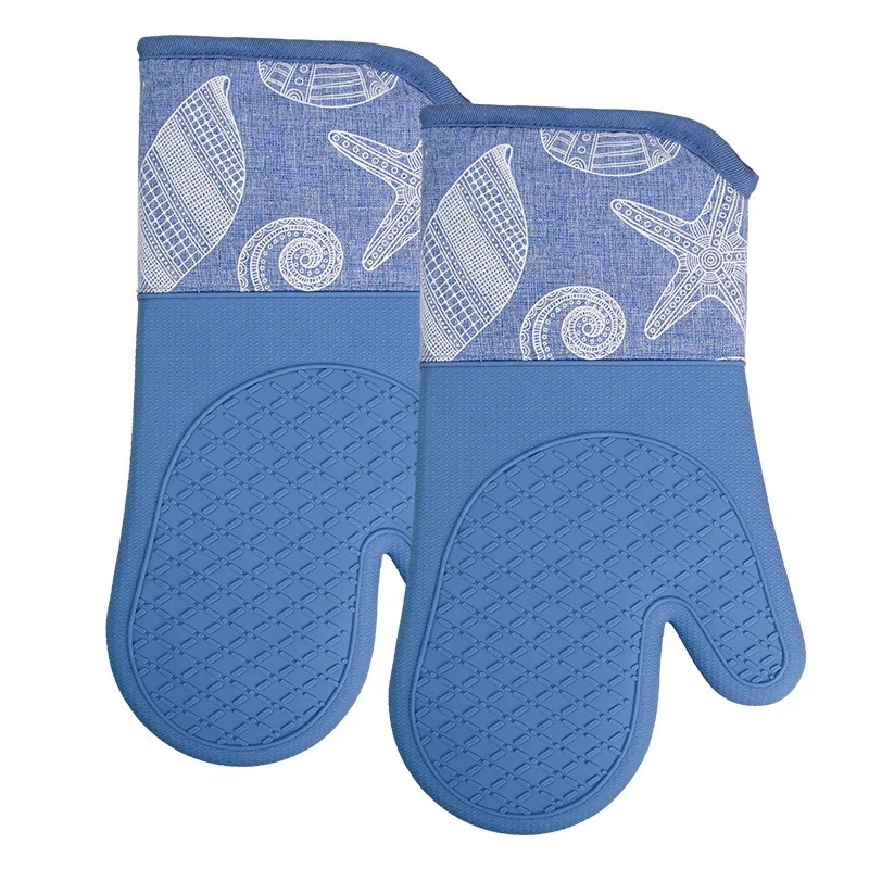 Neoprene and Cloth Printing Cotton Oven Mitts Wholesale Kitchen Chef Cooking BBQ Heat Resistant Oven Glove