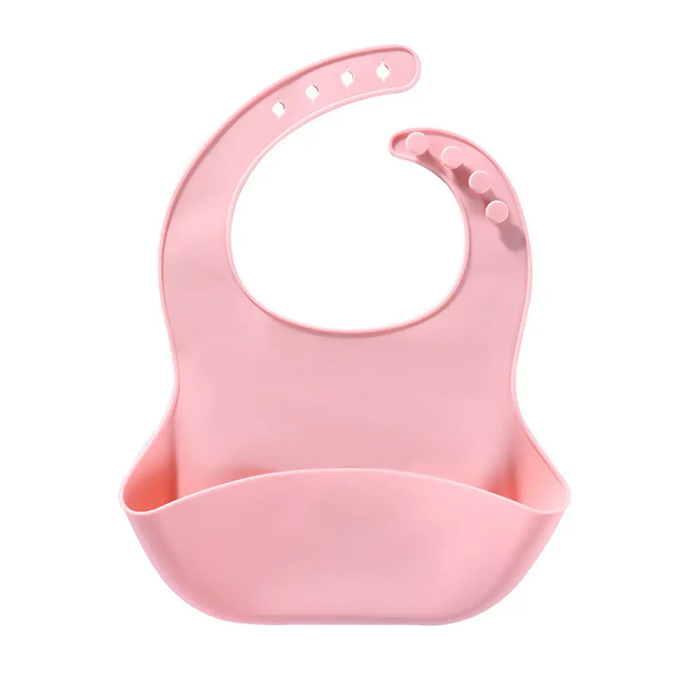 Soft Silicone Waterproof Baby Bibs,Easily Wipe Clean Adjustable Snaps Silicone Feeding Bib For Infants And Toddlers