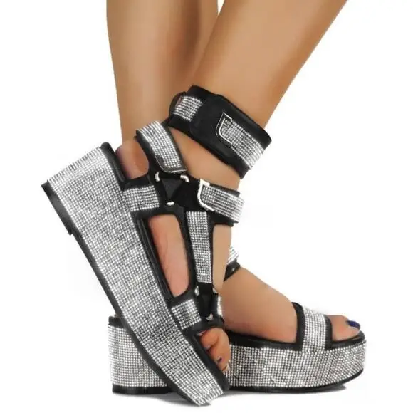 diamond platform sandals