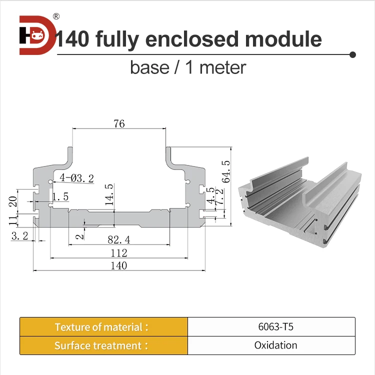 140 Fully Enclosed Module Aluminum Profile Slide Table Linear Linear Linear Motion Laser Welding Machine Screw Module supplier