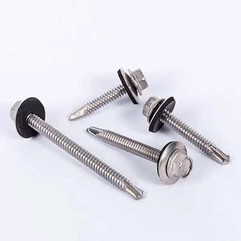 Colorful Hex Flange Truss Head Washer Head Drywall Self Screw Drilling Screw with Tip factory