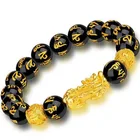 Beads Obsidian Hand Carved Mantra Beads Obsidian Stone Lucky Fortune Bracelet Pixiu Cool Bracelets For Teen