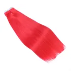 Red Color 12a Grade Invisible Human Virgin Chinese Straight Hair Tape In Hair Extensions