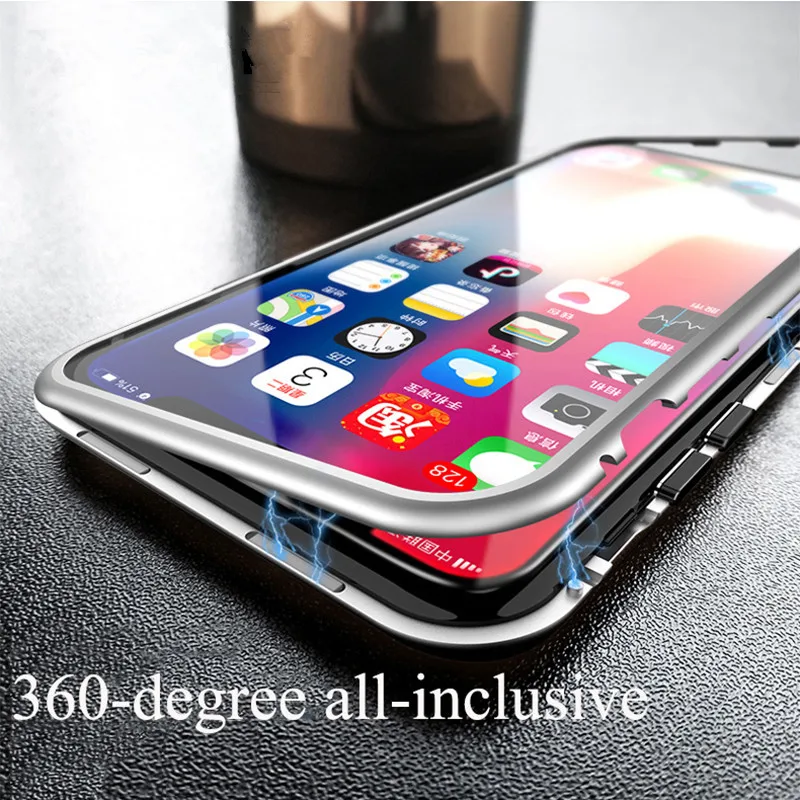 360 Degree Full Protective Adsorption Phone Case Metal Frame