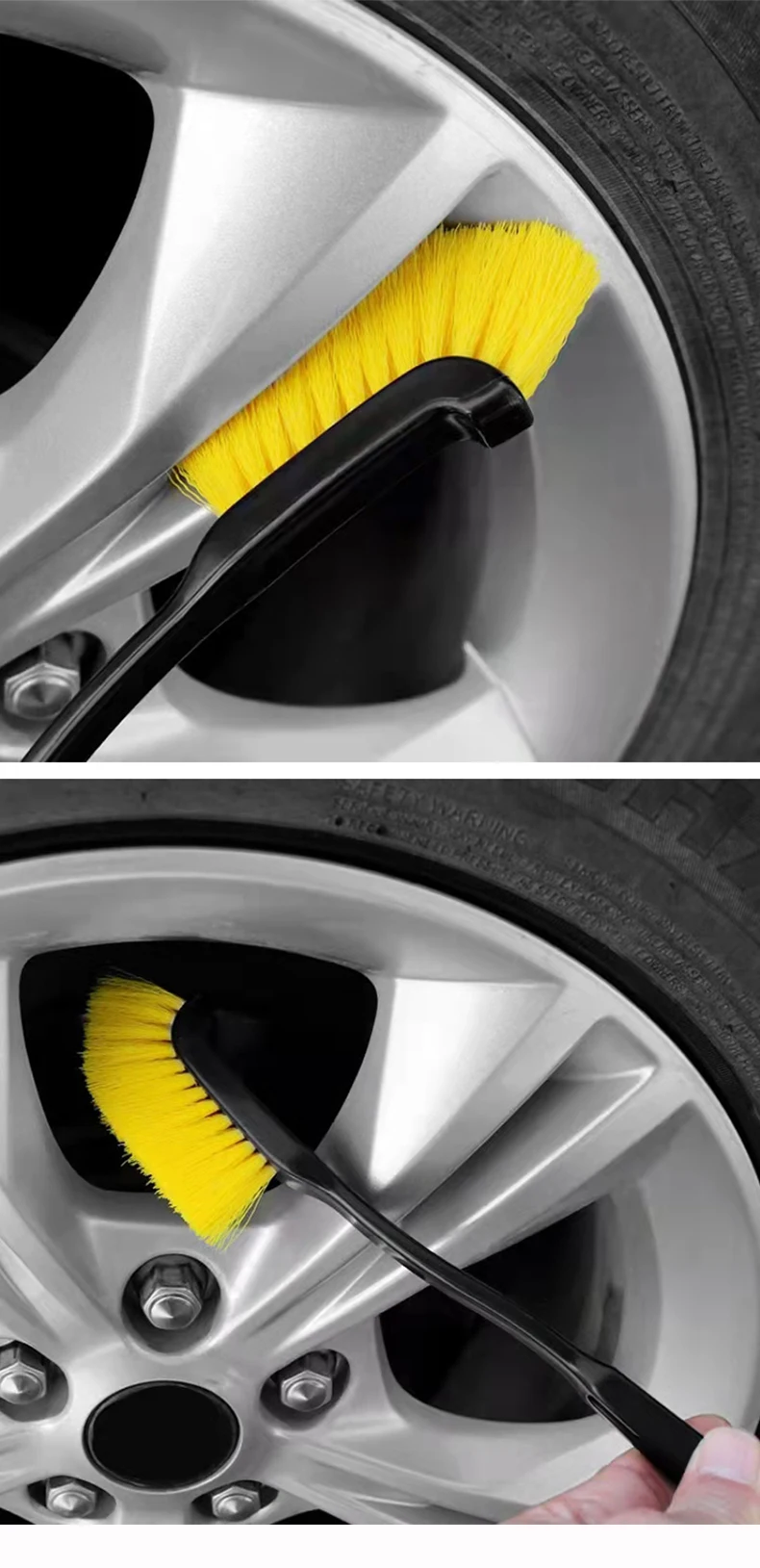 Car Wheel Cleaning Brush Wheel Hub Tire Long Handle Brush Car Inside Outside Cleaning Tool Car Cleaning Detailing Accessory