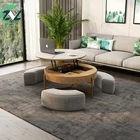Table Multifunctional Furniture Elegant Design Liftable Tabletop Large Storage Space Coffee Table