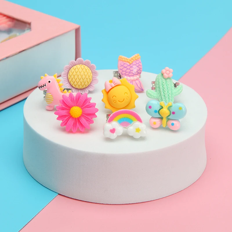 Wholesale Luxury 24Pcs DIY Fashion Cute Cartoon Princess Resin Material Children Girls Gift Toys Kids Accessory Crystal Rings Se