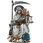 Holy Death Santa Muerte Saint Statue Figurine Seated Religious Statue Home Decor