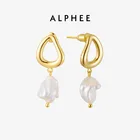 Earrings High Quality Vintage Fritillary Fresh Water Irregular Pearl Pendant S925 Silver Female Earrings