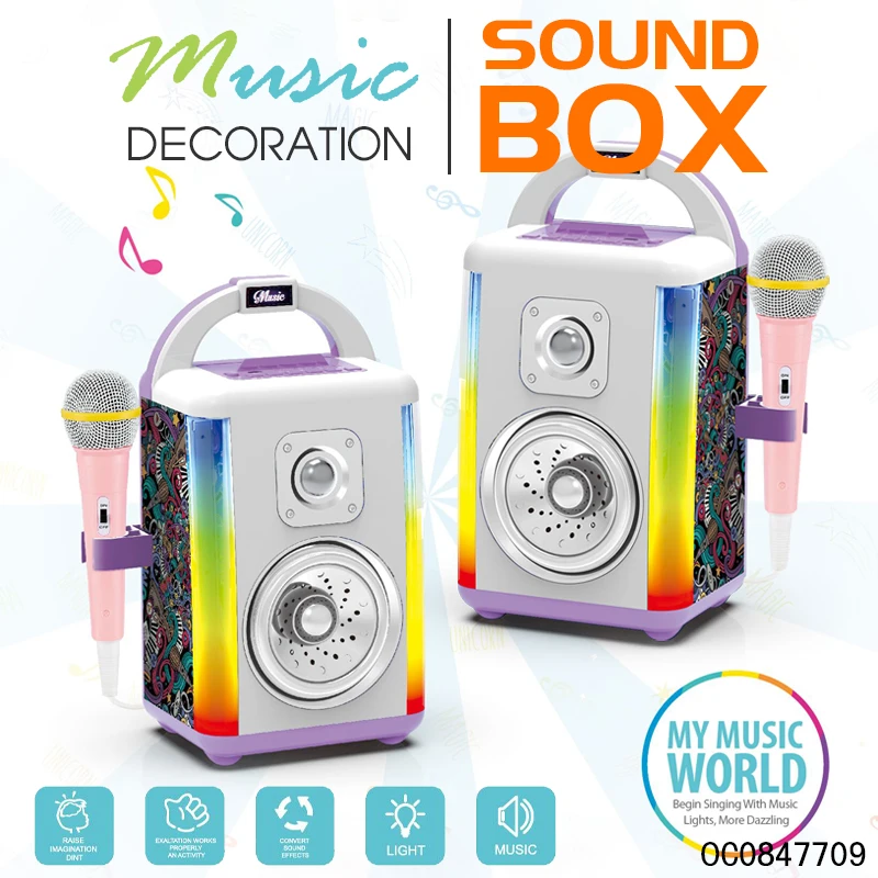 Wireless portable speaker with microphone electronics for karaoke toys gifts