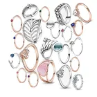 Rose Gold Wholesale Rose Gold High Jewelry 925 Sterling Silver Romantic Wedding Fit PandoRing