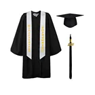 For Kids Uniform Children Graduation Gown Wholesale Black Child Matte Graduation Gown Cap For 10 Years Old Kids