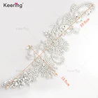 Newest Design Floral Applique Patches Gold Rhinestone Applique Iron On Wedding Dress WRA-1006