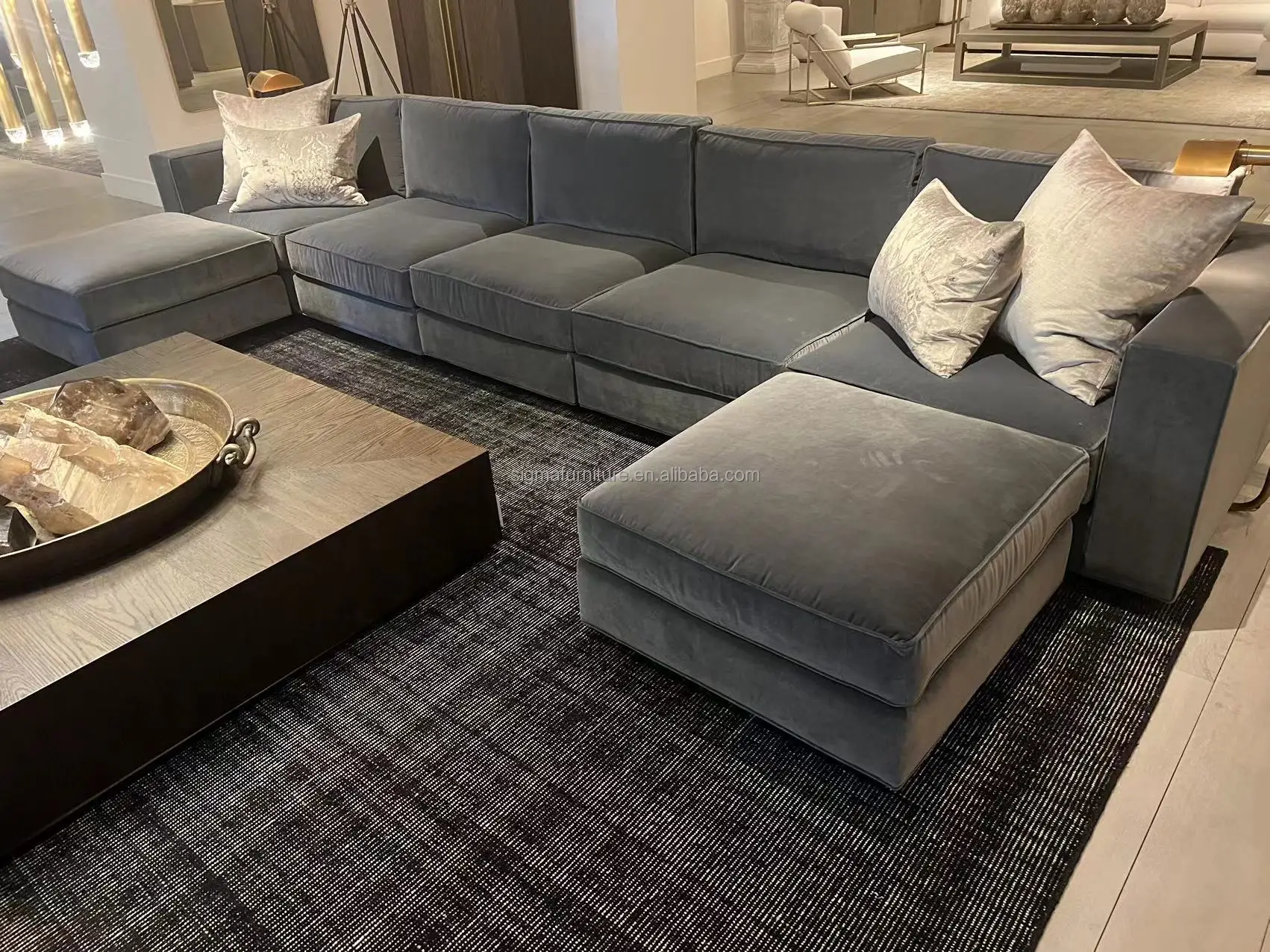 Leather Sofa Set Living Room Furniture Modular Right Arm Chaise Sectional