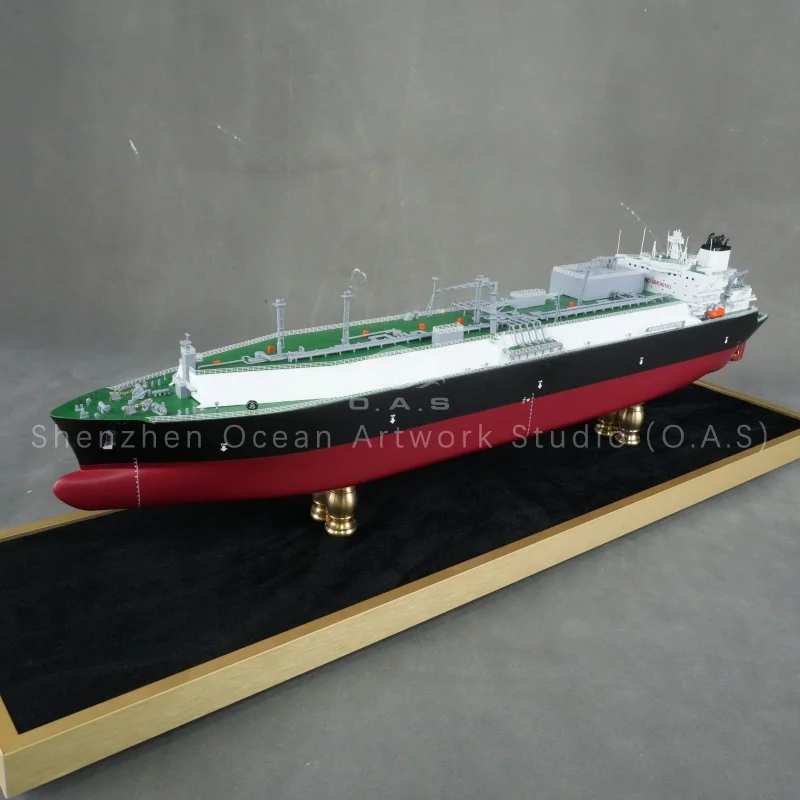 Premium LNG ship model inspired by Norwegian shipyard design. Precisely reproduced cargo tank, compass deck and marked gross tonnage of ship. High‑fidelity simulation for maritime display, corporate gifts and teaching use. Custom logo & color supported, factory offers sample and bulk orders for shipping industry.Amber@vesselmodel.com Tel:+86 18038048785