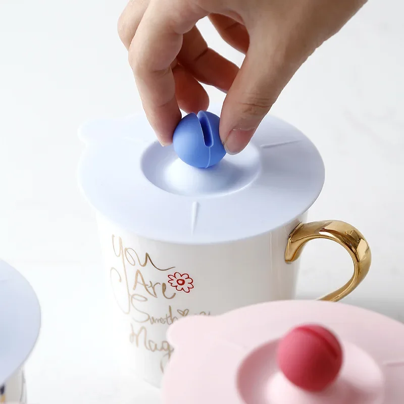 product food grade silicone cup lid with dustproof breakfast mug and spoon modern design tea cups saucers-4