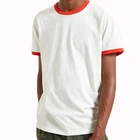 Cotton Men Wholesales Blank Cotton Ringer Tee Contrast Ribbed O-neck Cuff Short Sleeve Tshirt Men