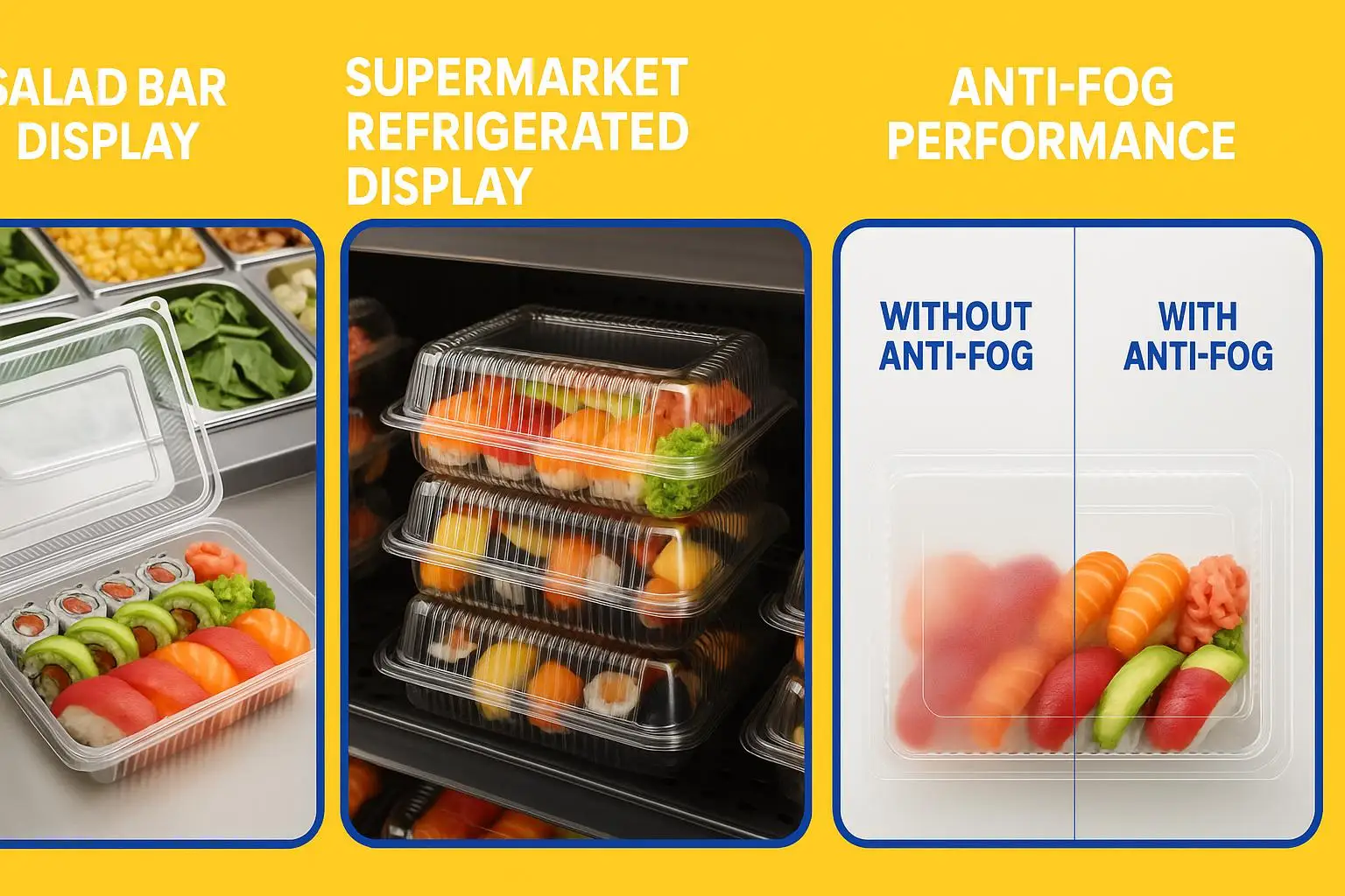 Wholesale Food-Grade Clear Plastic Salad Container with Hinged Lid Plastic Boxes for Supermarket Packaging - detail 6
