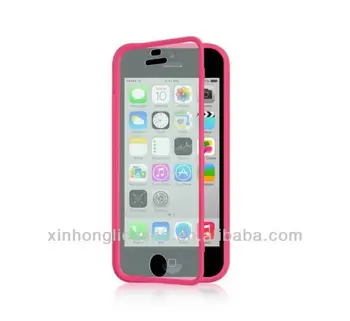 TPU flip Case for iphone 5S 5c with transparent Screen Protector