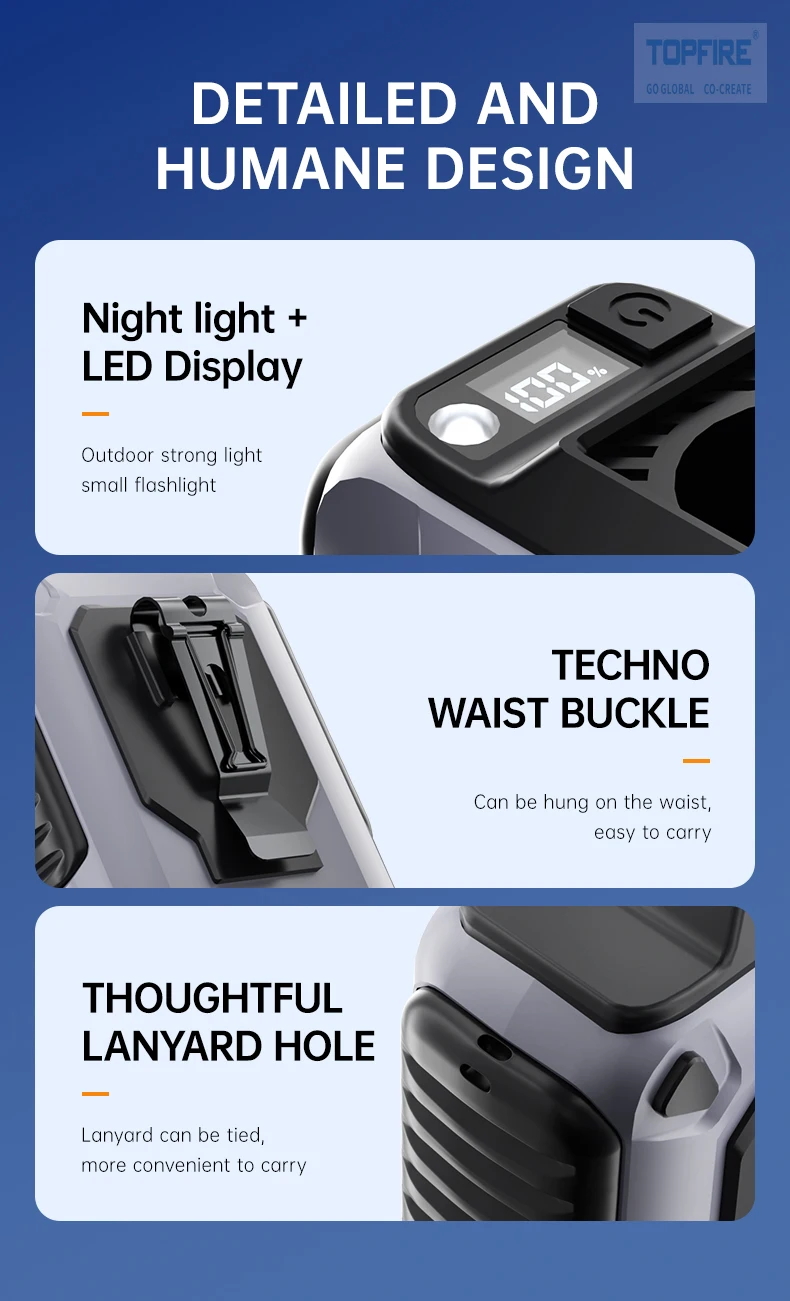 High Speed Wearable Fan, USB, Portable - detail 24