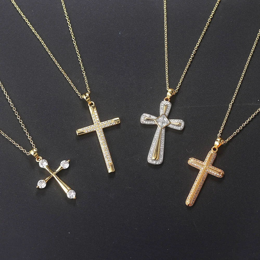 cz diamond cross pendant