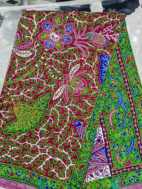 45/46 Inch Double Faced Woven African Wax Veritable Printed Fabric New for Garment and Home Textile Model 100% Cotton Plain 24