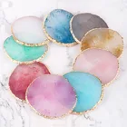 Round Resin Agate Pattern Coaster With Cork Base Marble Surface Pattern Cups Place Mats For Home Decor