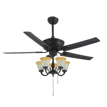 Hot Sale Indoor Lighting Decorative Retro Living Room 48 Inch 52 Inch Ceiling Fan With Led Light Remote Control