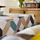 Check Table Cloth Amazon Hot Selling Simple Cotton Fabric Modern Diamond Check Rectangular Table Cloth