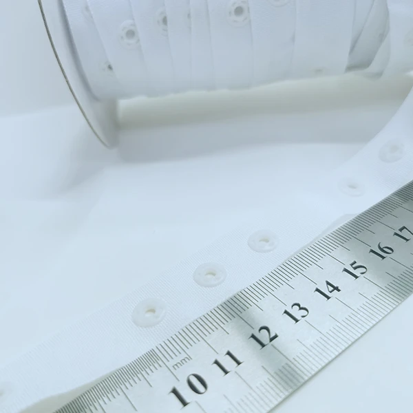 High quality plastic buckle polyester white buckle strap 18mm shirt clothing fabric woven strap factory direct sales