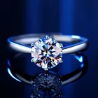 Wholesale PT950 Gold White Plated Iced Out Diamond 1 Carat Adjustable Moissanite Ring