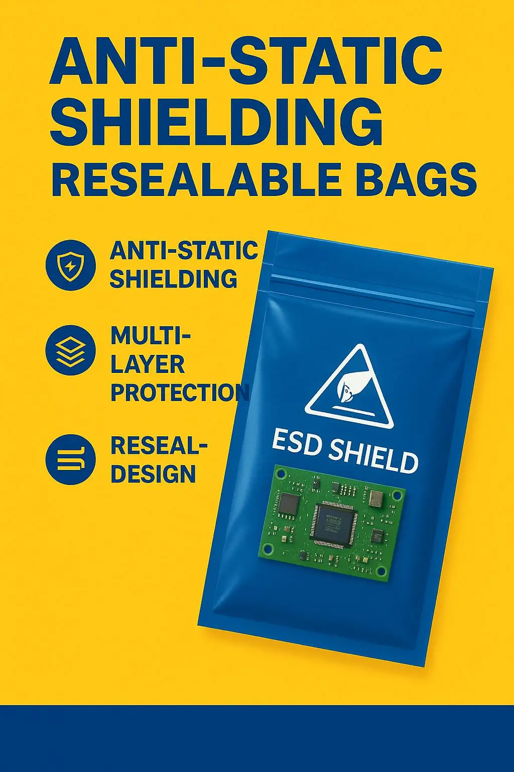 EMI Shielding Static Control Zip Lock Bag for Computer Parts Mobile Phones and Electronics Shipping - detail 3