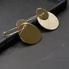 Metal Earrings Disc Titanium Steel Metal Earrings Women's Personality Earrings Stainless Steel Earrings