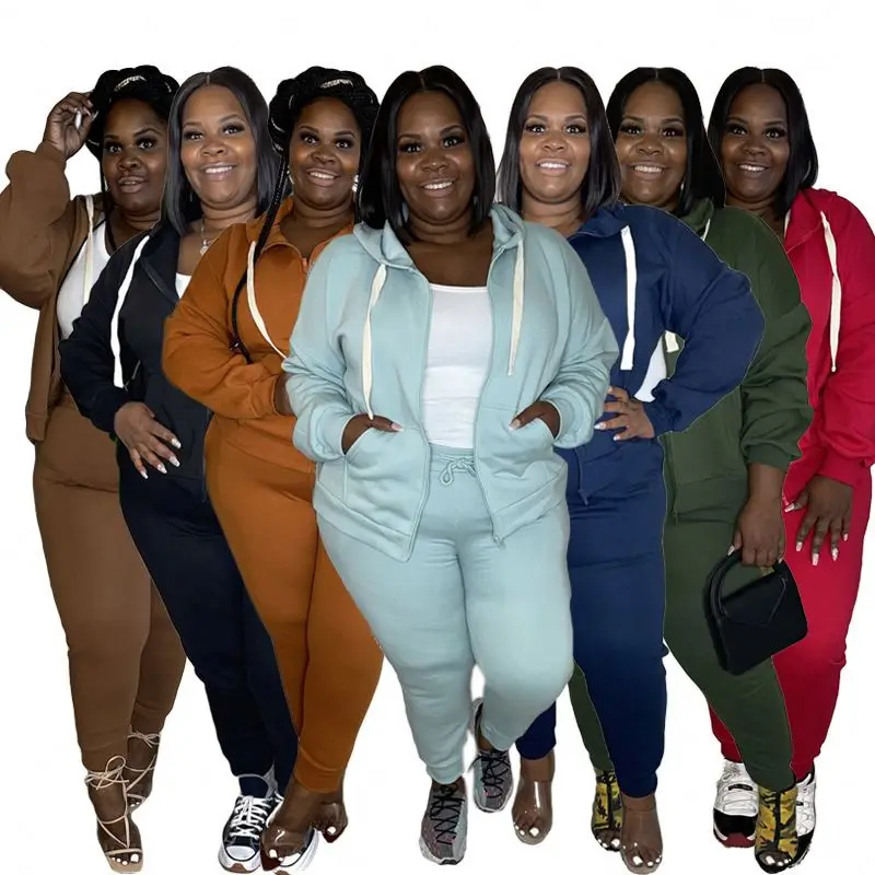 plus size two piece sweatsuit